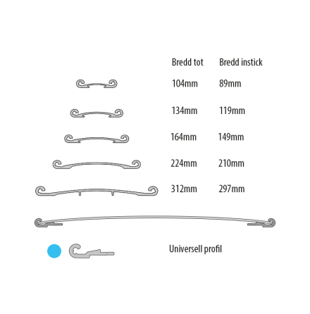 Universell CURVO profil, obehandlad/mill finish