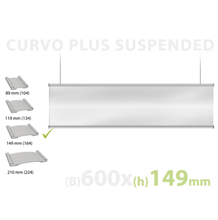 CURVO Hngande skylt, instick 149x600mm 