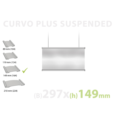      CURVO Hngande skylt, instick 149x297mm