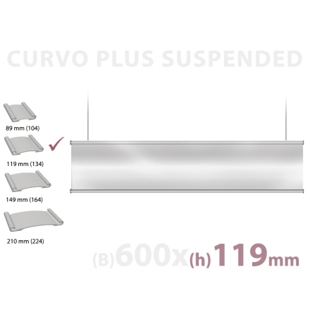      CURVO Hngande skylt, instick 119x600mm