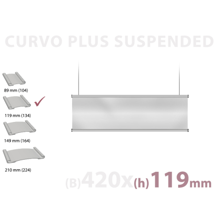      CURVO Hngande skylt, instick 119x420mm 