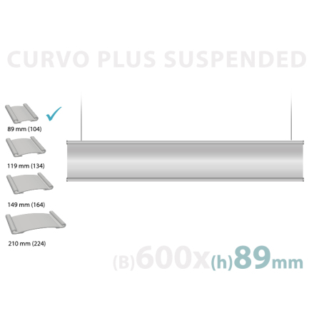       CURVO Hngande skylt, instick 89x600mm