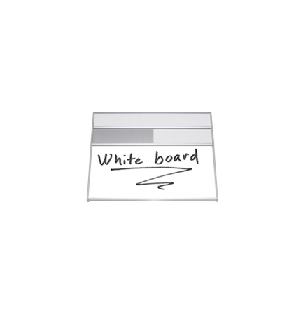 Sliderskylt med whiteboard yta och plats för namninstick