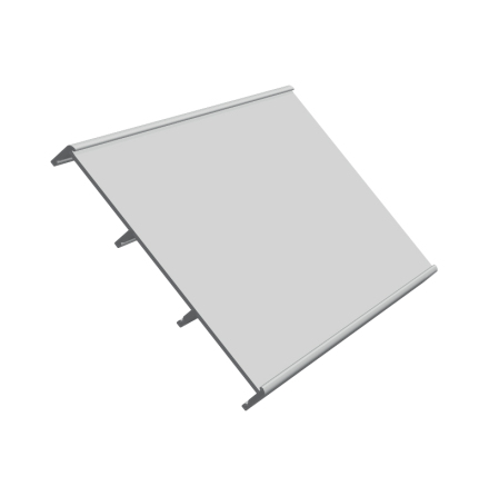 Textpanel med sprprofil, h 93, silveranodiserad