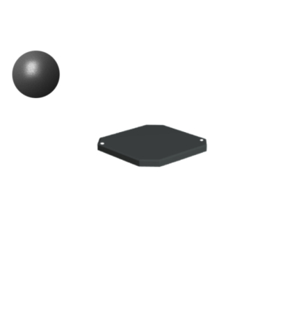 Topplock, 80x80mm, 4T, oktagonal form med 4 spr, svart plast 
