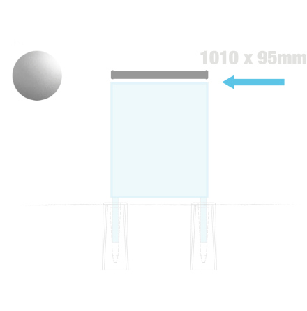 Plan topplatta, H-profil, 1010 x 95 mm, silveranodiserad