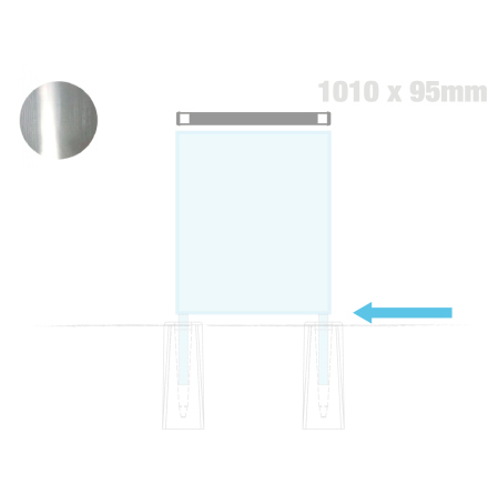 Plan bottenplatta, H-profil, 1010 x 95 mm, mill finish