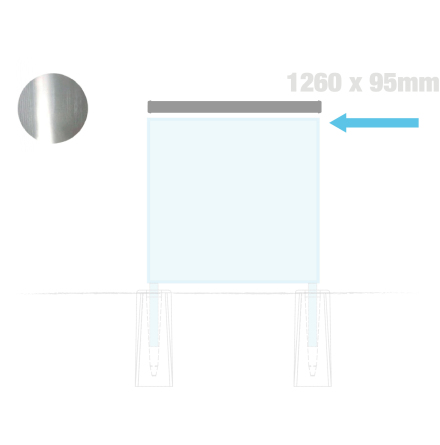 Plan Topplatta, H-profil, 1260 x 95 mm, mill Finish