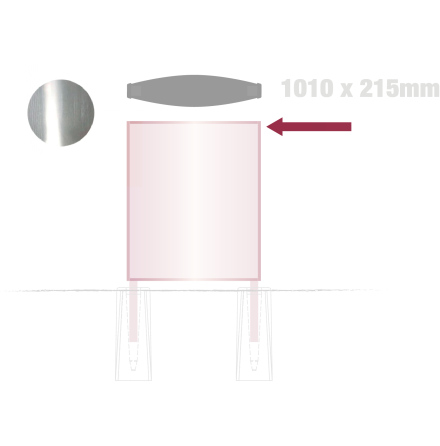 Konvex Topplatta, H-profil, 1010 x 215 mm, mill finish