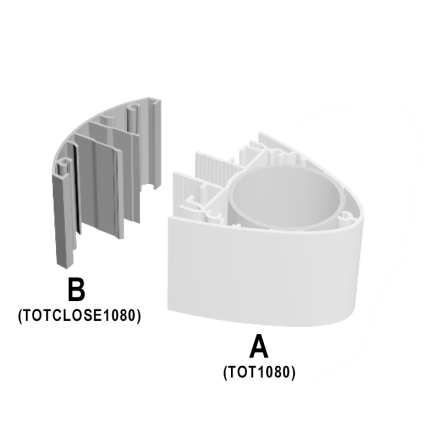 Tckdel fr Pylon 80mm, mill finish