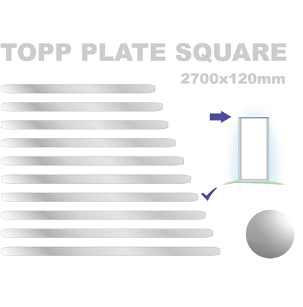 Topp Plate Square 120x2700mm. Alu 3mm, silveranodiserad