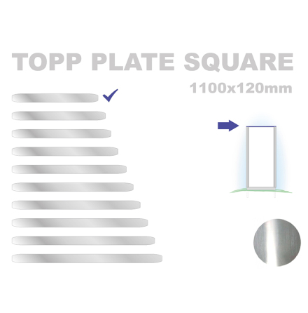 Topp Plate Square 120x1100mm. Alu 3mm, mill finish 