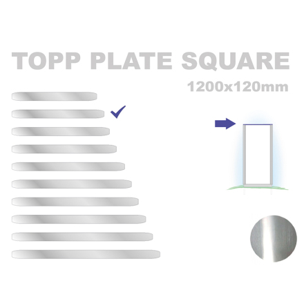 Topp Plate Square 120x1200mm. Alu 3mm, mill finish 