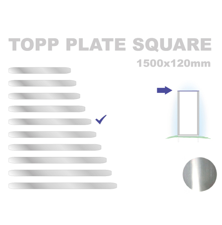 Topp Plate Square 120x1500mm. Alu 3mm, mill finish 