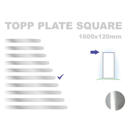 Topp Plate Square 120x1600mm. Alu 3mm, mill finish 