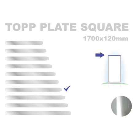 Topp Plate Square 120x1700mm. Alu 3mm, mill finish 