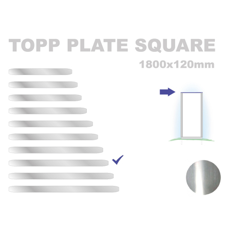 Topp Plate Square 120x1800mm. Alu 3mm, mill finish 