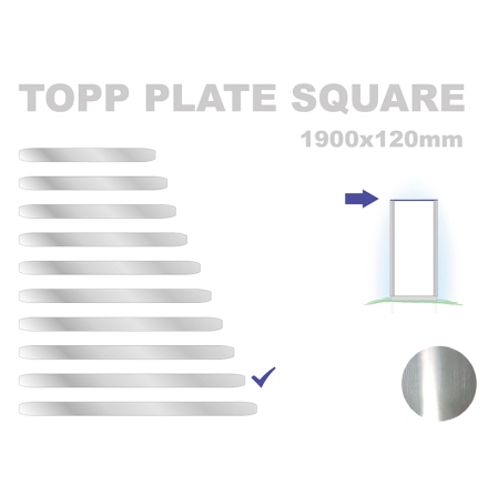Topp Plate Square 120x1900mm. Alu 3mm, mill finish 