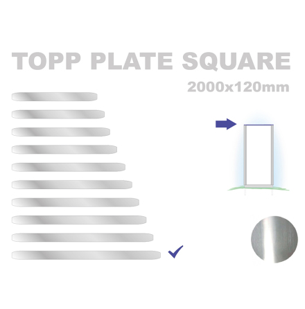 Topp Plate Square 120x2000mm. Alu 3mm, mill finish 