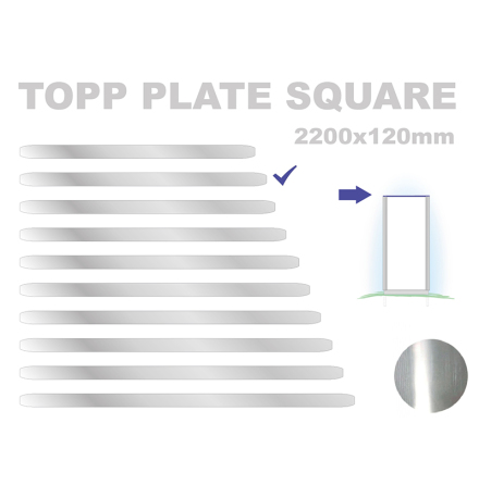 Topp Plate Square 120x2200mm. Alu 3mm, mill finish 