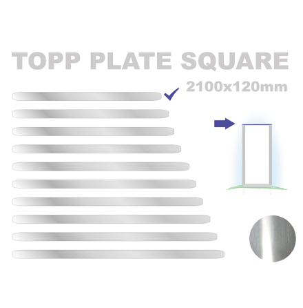 Topp Plate Square 120x2100mm. Alu 3mm, mill finish 