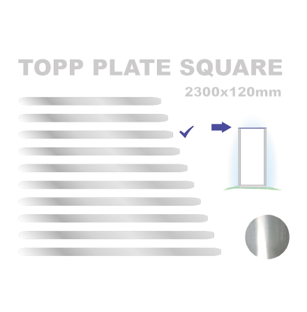 Topp Plate Square 120x2300mm. Alu 3mm, mill finish 