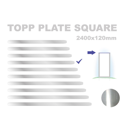 Topp Plate Square 120x2400mm. Alu 3mm, mill finish 