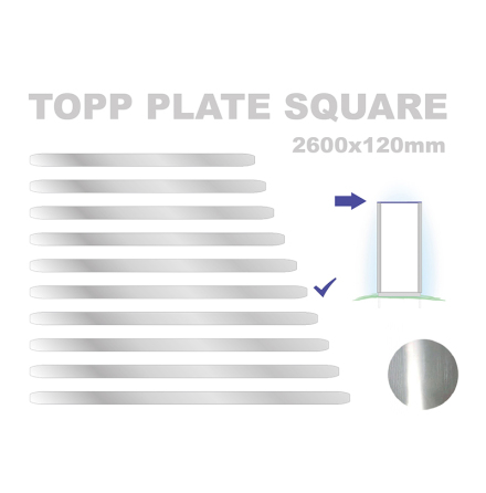 Topp Plate Square 120x2600mm. Alu 3mm, mill finish 