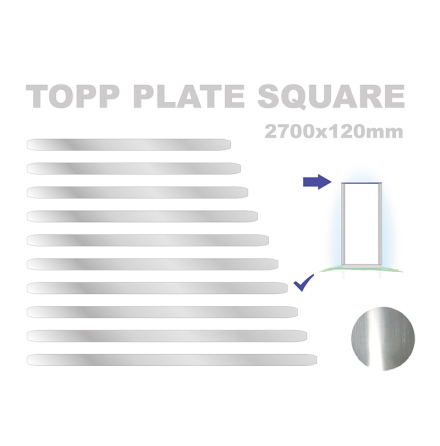 Topp Plate Square 120x2700mm. Alu 3mm, mill finish 