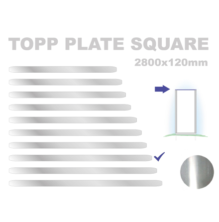 Topp Plate Square 120x2800mm. Alu 3mm, mill finish 