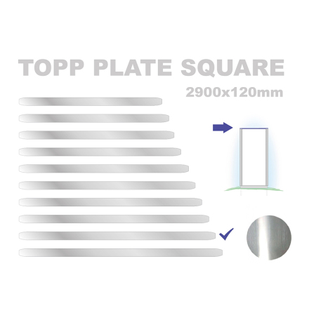 Topp Plate Square 120x2900mm. Alu 3mm, mill finish 