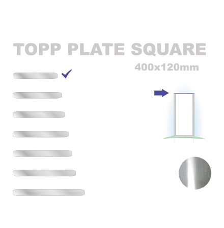Topp Plate Square 120x400mm. Alu 3mm, mill finish 