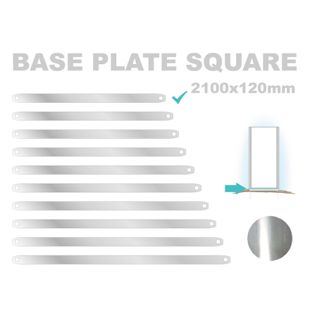 Base Plate Square, 120x2100mm. Alu 3mm, mill finish 