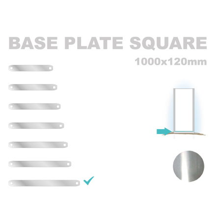Base Plate Square, 120x1000mm. Alu 3mm, mill finish 