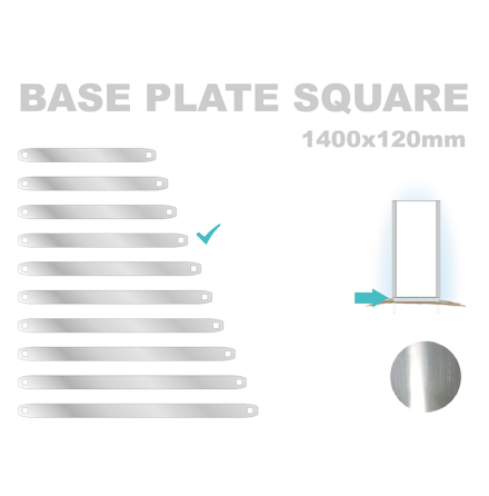 Base Plate Square, 120x1400mm. Alu 3mm, mill finish 