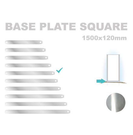 Base Plate Square, 120x1500mm. Alu 3mm, mill finish 