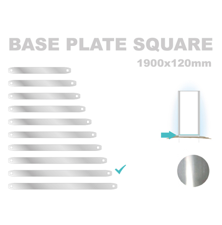 Base Plate Square, 120x1900mm. Alu 3mm, mill finish 
