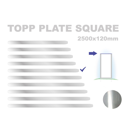 Topp Plate Square 120x2500mm. Alu 3mm, mill finish 
