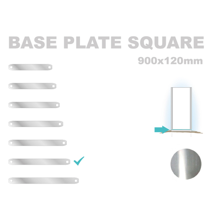 Base Plate Square 120x900mm. Alu 3mm, mill finish