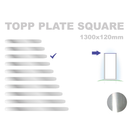 Topp Plate Square 120x1300mm. Alu 3mm, mill finish 