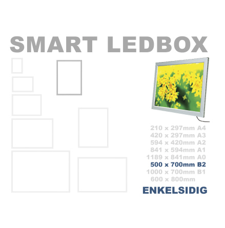 SMART LEDBOX, enkelsidig. B2, 500 x 700mm