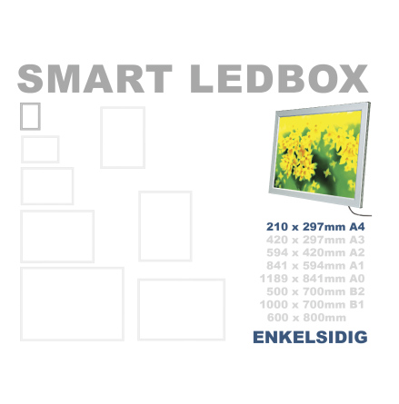 SMART LEDBOX, enkelsidig. A4, 297 x 210mm