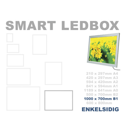 SMART LEDBOX, enkelsidig. B1, 1000 x 700mm