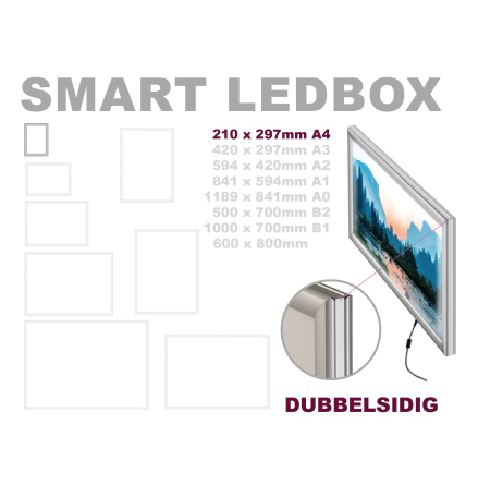 SMART LEDBOX, dubbelsidig. A4, 210 x 297mmmm