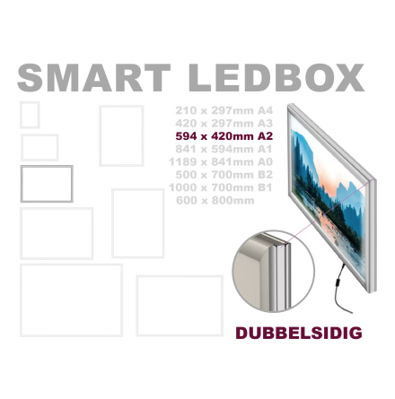 SMART LEDBOX, dubbelsidig. A2, 594 x 420mm