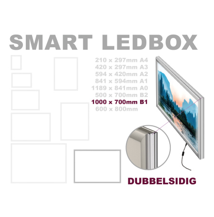 SMART LEDBOX, dubbelsidig. B1, 1000 x 700mm