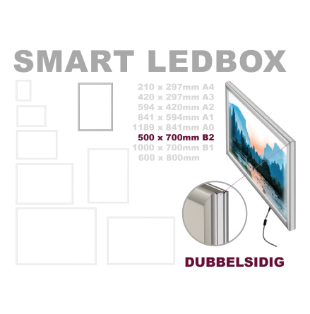 SMART LEDBOX, dubbelsidig. B2, 500 x 700mm