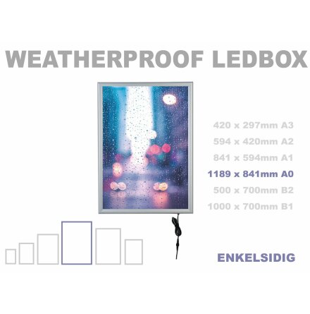 WEATHERPROOF LEDBOX. A0, 1189 x 841mm.