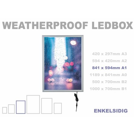 WEATHERPROOF LEDBOX. A1, 841 x 594mm.
