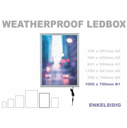 WEATHERPROOF LEDBOX. B1, 1000 x 700mm